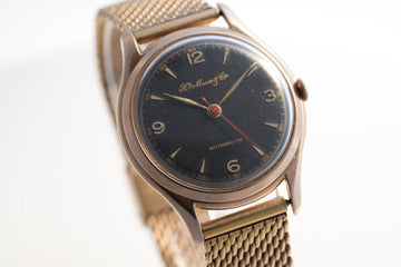 Hy.Moser watch Eta 1100 black gilt dial Wristwatch