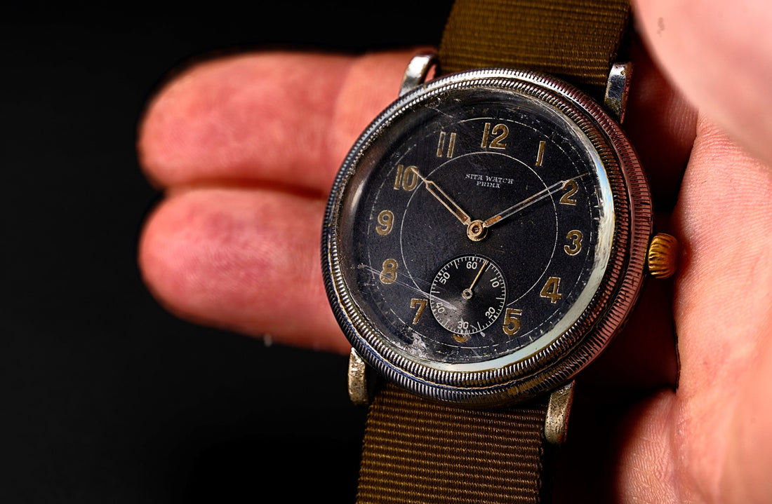 SITA WATCH PRIMA Pilot military big case 41mm Aviator wristwatch 1940