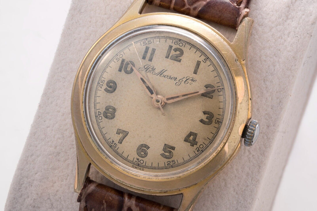 H. MOSER & Cie. Wristwatch Cal. ETA 1100 Swiss Vintage Watch Luminous Dial 1950s