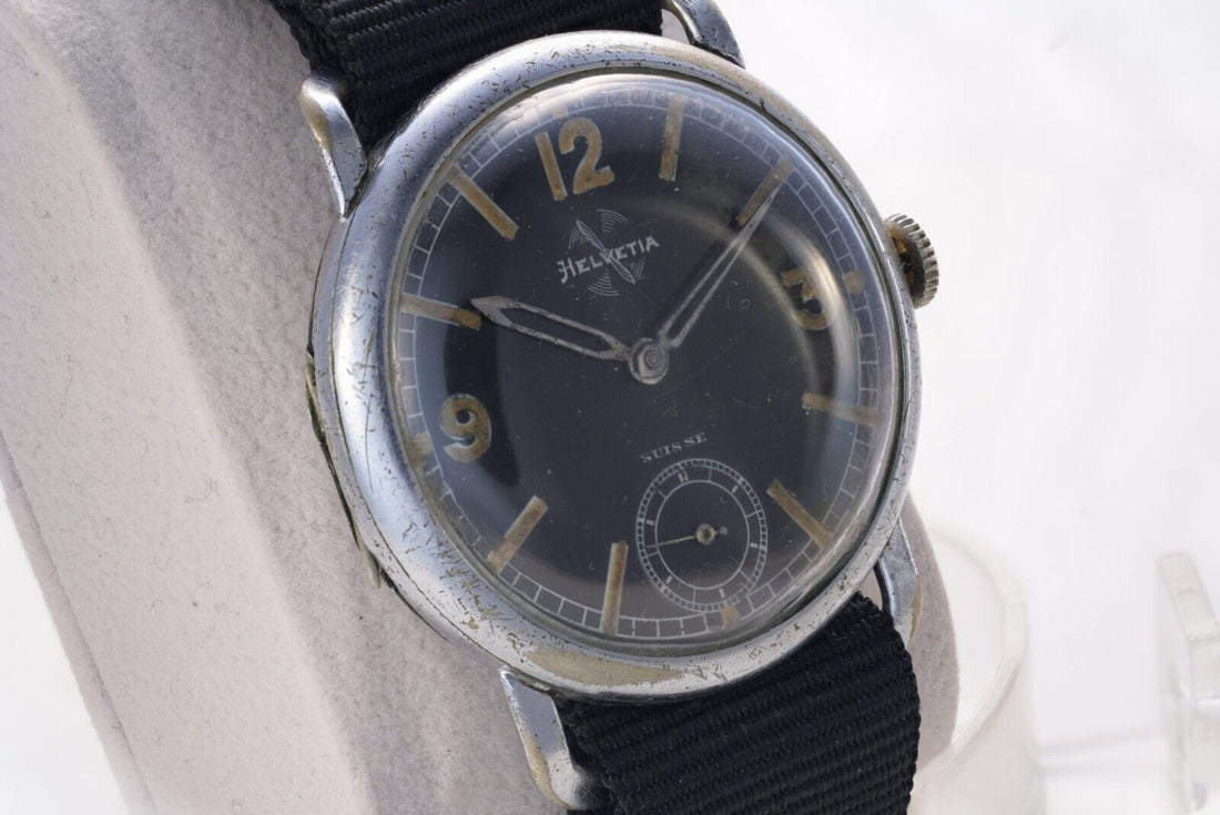HELVETIA Flieger Watch 1939 Jumbo Pilot Vintage Wristwatch WWII  Cal. 51S