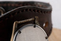 Close-up of the dial of KM Alpina 592 watch, vintage aesthetics, WWII military legacy
