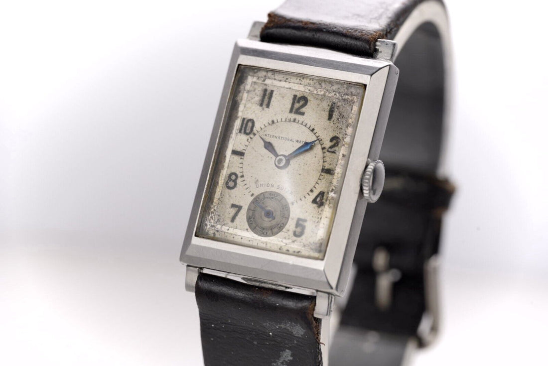 IWC & Union Suiza watch Private Label Stainless Steel Wristwatch  1933 Art Deco