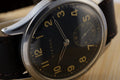 Side profile of ETERNA Cal. 852 military wristwatch, oversized 36.5mm, historical significance, vintage elegance