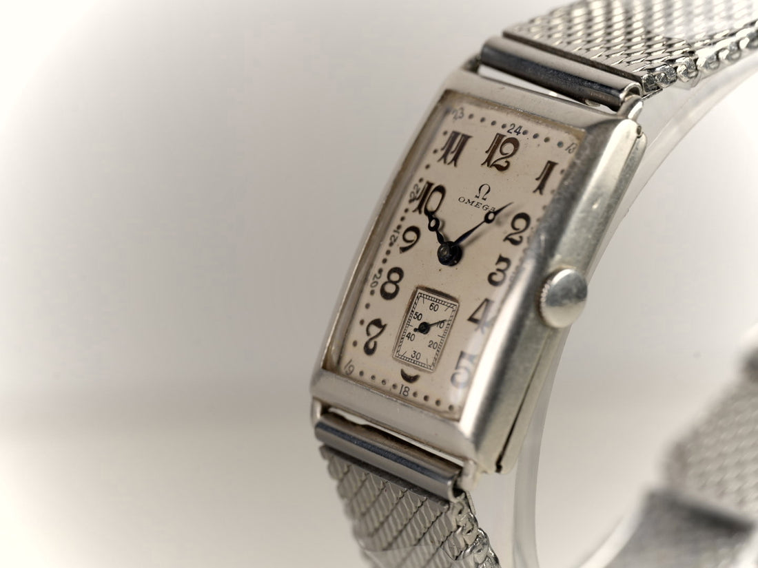 Omega Vintage watch Cal. 20F CK730 Silver solid case Gold Numders