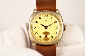 Omega cal. 26.5 SOB solid 925 silver cushion case vintage watch Art Deco
