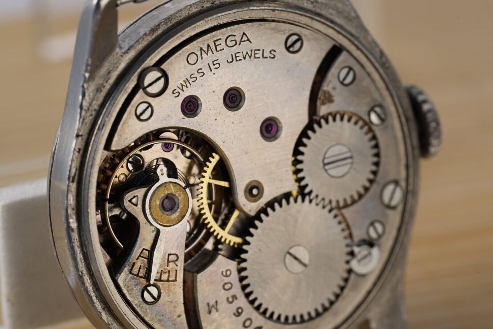 Omega vintage watch, 26.5 T2 caliber, 15 jewels, Fab Suisse, retro men's timepiece