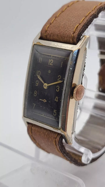 Glashütte Vintage Urofa TANK Caliber 58 WWII rare military watch, collectible timepiece